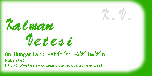 kalman vetesi business card